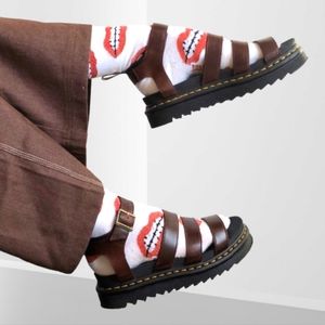 Dr. Martens Women's Vegan Leather Blaire Platform Sandals Cherry Red - NWOT